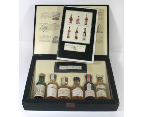1 presentation box of 6 miniatures “The Classic Malts” From early 1990’s, including the rare White Horse bottling of Lagavuli