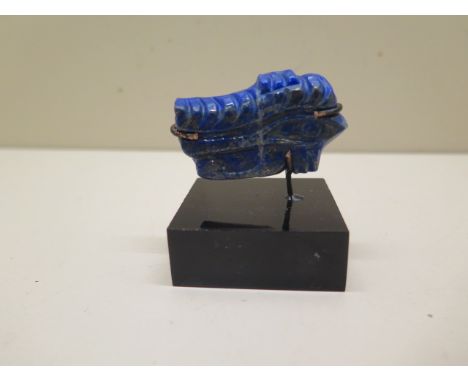A blue jade carving on stand - Height 5cm 