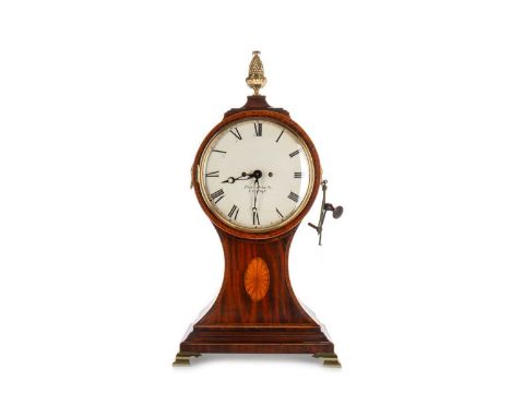 REGENCY MAHOGANY BALLOON-SHAPED MANTEL CLOCK, CALEB PITT, DUKE STREET, LONDON, CIRCA 1808  the twin train 8-day double fusee 