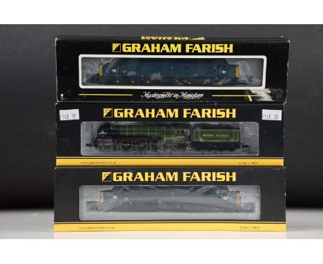 Three boxed / cased Graham Farish by Bachmann N gauge locomotives to include 372-800 Class A1 60163 Tornado BR Doncaster gree