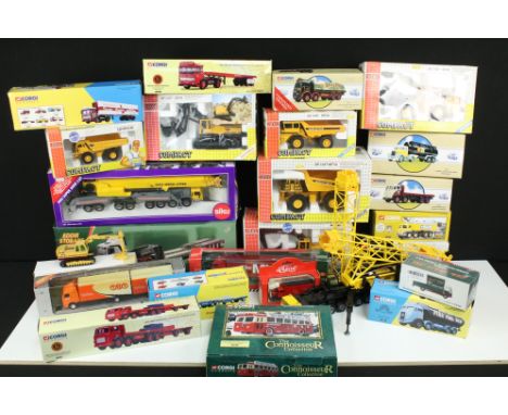 21 Boxed diecast models to include Corgi CC12203 Eddie Stobart Ltd, Siku 4311 Mega lifter, Corgi CC86702 Eddie Stobart Ltd, 6
