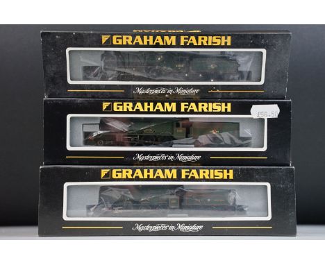 Three cased / boxed Graham Farish N gauge locomotives to include 372551 600X King Class 6008 King James 11 D/C BR green l/cre
