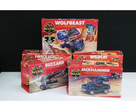 MASK - Five boxed Kenner MASK vehicles to include Wildcat with Clutch Hawk figure, mask and accessories, Buzzard with both Mi