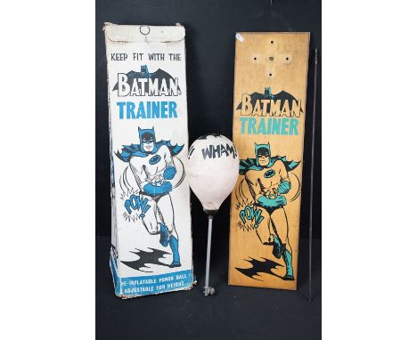 Boxed Mettoy Playcraft Batman Trainer inflatable punch ball, missing a part