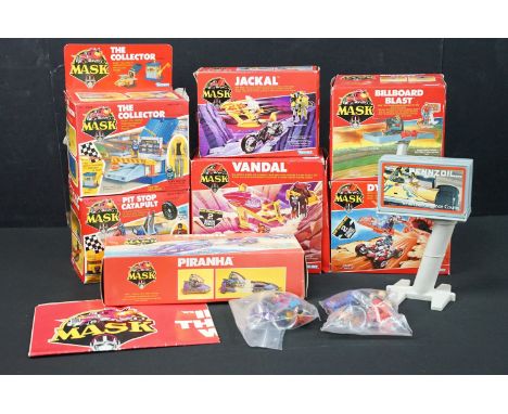 MASK - Seven boxed Kenner MASK vehicles and accessories to include Jackal, Dynamo (missing 1 x figures), Piranha, Vandal, Bil