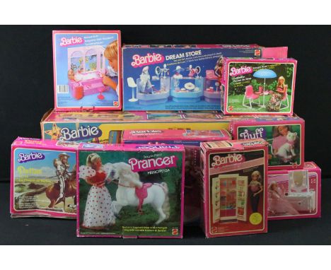 Barbie - Collection of ten original Mattel Barbie accessories to include No. 9794 Star Traveler Motor Home Camper, No. 4767 D
