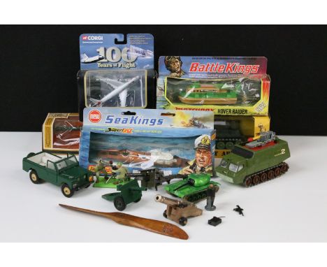 Small quantity of diecast models to include 5 x boxed models featuring Britains No. 9730 4.7 Naval Gun, Corgi 100 Years Of Fl