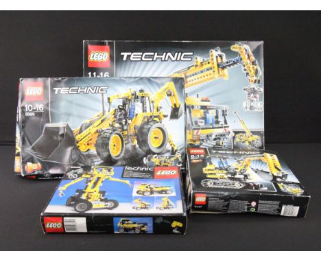Lego - Four boxed Lego Technic sets to include 1 x sealed 8053 Mobile Crane 2 in 1 and 3 x opened sets featuring 8069 Backhoe