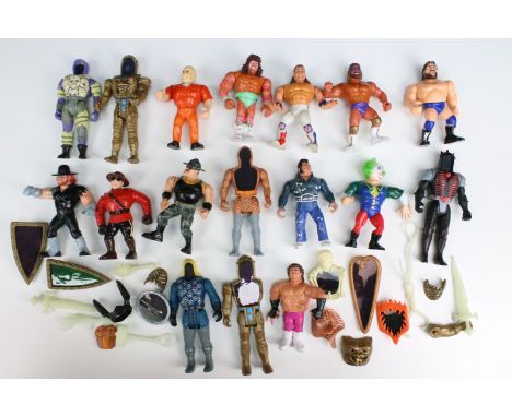 Collection of 17 x 1980s/1990s figures to include 11 x Hasbro WWF (Honkey Tonk Man, The Mountie, Hacksaw Jim Duggan, British 