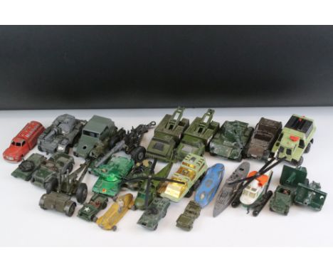 28 Mid 20th C onwards diecast models featuring mainly military examples to include Dinky, Matchbox, Benbros, Chad Valley, etc