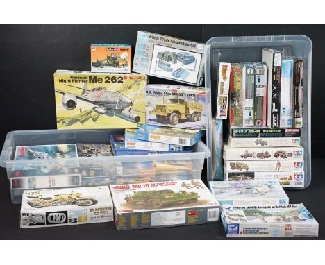 30 Boxed plastic model kits to include various scales featuring Tamiya, Dragon, Hasegawa, Revell, etc, including Tamiya 1/35 