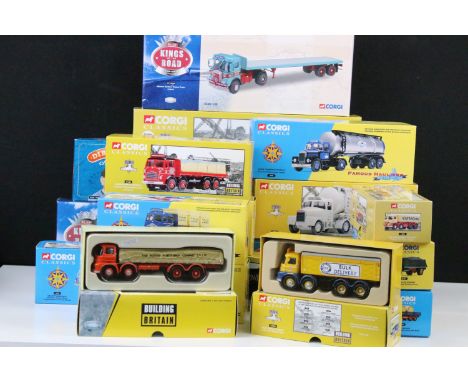 19 Boxed Corgi haulage diecast models to include 8 x Building Britain (17702 Wimpey, 16305 Tunnel Cement, 11701 Blower Bros, 