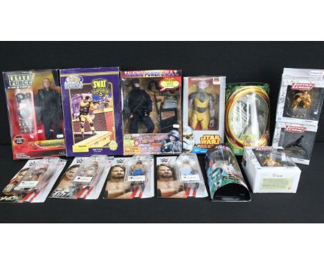 13 Boxed / carded action figures to include America's Finest 21st Century Toys SWAT Sharpshooter, Elite Force Modern British 