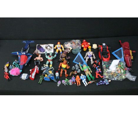 Collection of circa 1980s / 90s action figures, vehicles and accessories to include LJN Thundercats, Kenner MASK, Playmates T