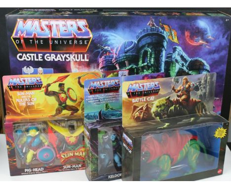 Masters of the Universe Origins - Nine boxed Mattel Masters of the Universe vehicles, figures and play set to include Castle 
