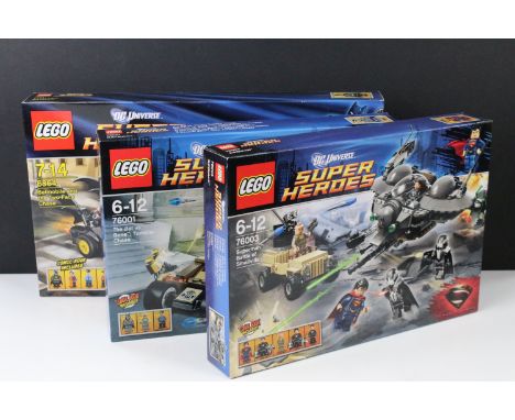 Lego - Three sealed DC Universe Super Heroes Lego sets featuring 6864 Batmobile and the Two-Face Chase, 76003 Superman: Battl
