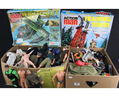 Action Man - Large collection of 1980s onwards Palitoy / Hasbro Action Man items to include Action Man figures, accessories, 