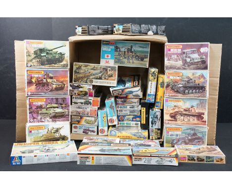 38 Boxed 1/76 &amp; 1/72 plastic model kits to include 20 x Matchbox, 11 x Airfix, 2 x Hasegawa and 4 x Italeri featuring Air