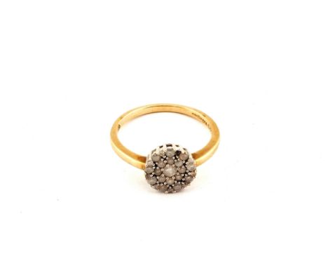 A 9ct Gold 1/2ct Diamond cluster ring, size N