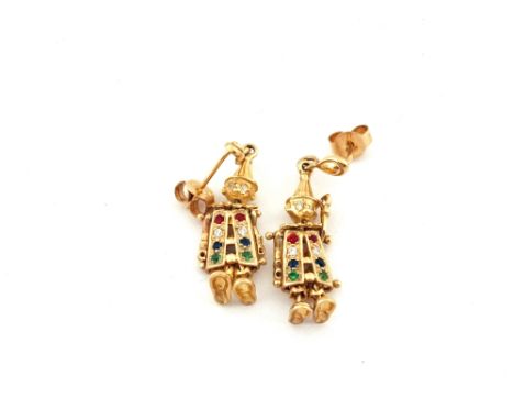 A pair of 9ct Gold charm earrings