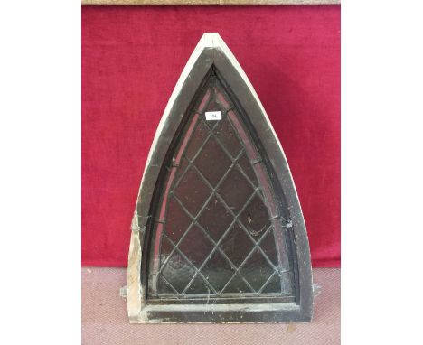 A leaded light Gothic arch panel