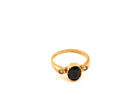 A 9ct Gold and Sapphire ring, size L