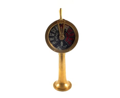 A miniature Brass ships engine rooms telegraph, height 19 1/2"