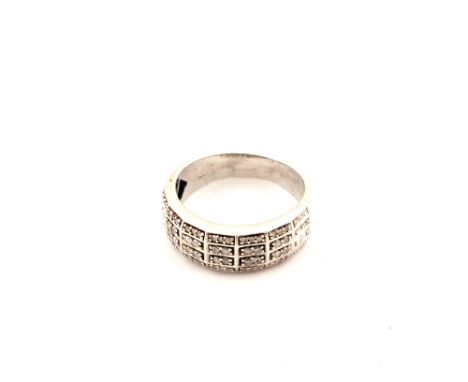 A 9ct White Gold and Diamond bezel ring, size N