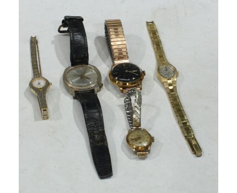A gentleman's Kienzle watch, non-reflective face, baton indicators, date aperture, expanding metal bracelet strap; others, a 