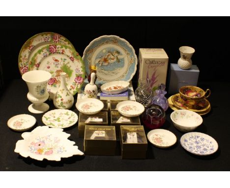 An Aynsley Orchard Gold pattern teacup, saucer and tea plate; a Royal Doulton The Snowman plate, boxed; a set of Royal Grafto