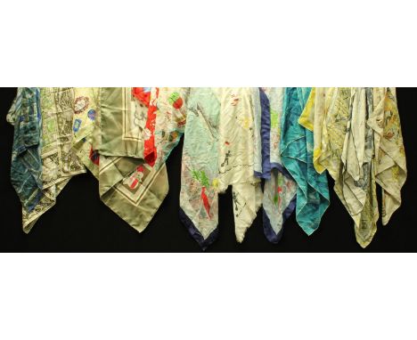 Lady's Accessories - vintage silk scarves including Jacqmar Equestrian, British Birds, Speedbird, Festival of Britain, K. Boi