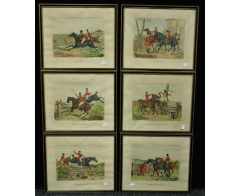Henry Alken, after, a set of six Hunting Scenes, The Wrong Sort, The Right Sort, Full Cry, Going to Cover, Refreshing, The En