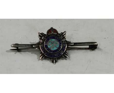 A Royal Army Service Corps silver and enamel sweetheart brooch 