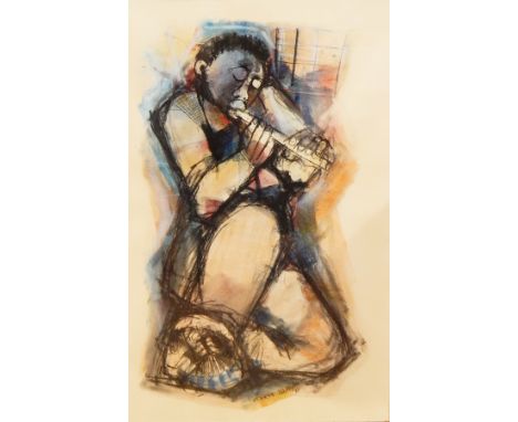 Godfrey Nbada
Pastel drawing
African Boy playing flute, signed and dated '78, 68cm x 43cm 