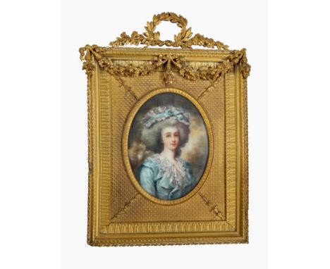 Jean Antoine Laurent (1763-1832) 
Miniature on ivory
Head and shoulders portrait of a Georgian lady, 12cm x 9cm 