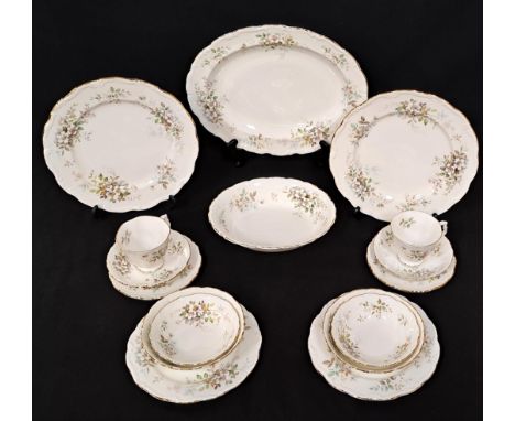ROYAL ALBERT 'HAWORTH' EIGHT PART DINNER SETconsisting of eight cups, saucers, dinner plates, side plates, plates, soup bowls