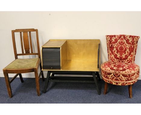 A GROUP OF CHAIRS WITH RETRO TELEPHONE TABLEincluding two Mackintosh inspired childrens chairs, a painted Scottish Venacular 