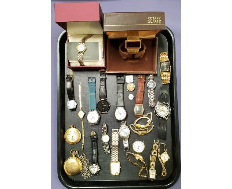 SELECTION OF LADIES AND GENTLEMEN'S WRISTWATCHESincluding Accurist (one boxed), Rotary (one boxed), Excalibur, Swatch, Raymon