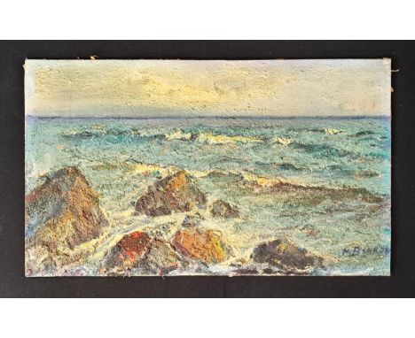 NAPOLEON ALEKOV (BULGARIAN 1912 - 1998) Seascape, oil on board, signed in corner, 42 x 25cm, unframed 