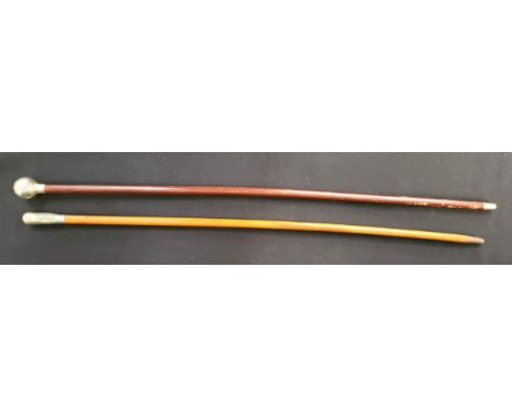 TWO MILITARY SWAGGER STICKS comprising Glasgow Highlanders Regiment swagger stick, and a Royal Scots swagger stick 