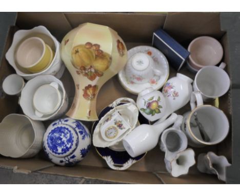 A collection of pottery to include Royal Worcester Palissy large octagonal bowl, Royal Cauldon blue and white bowl, Hammersle