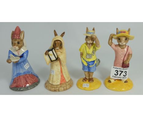 A collection of Royal Doulton Bunnykins to include Tourist DB190, Sightseer DB215 (boxed with cert), Sundial DB213 (boxed wit