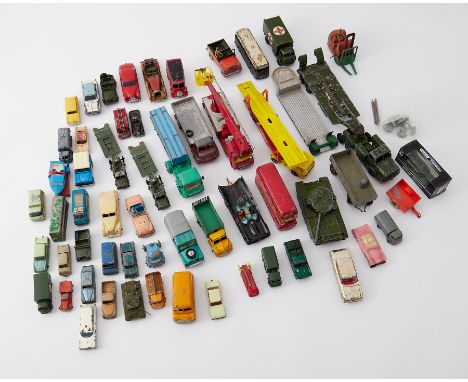 A collection of play worn original diecast models, incl Dinky &amp; Corgi, approx 60.
