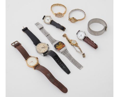 A mixed collection of vintage watches to include Leonidas, Timex, Reflex, Lorus, Premex, Excalibur &amp; an Omega, etc.