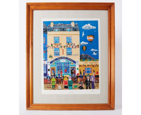 Brian Pollard 'The Dolphin' signed edition print framed and glazed.