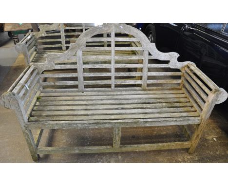 Modern weathered teak 'Lutyens' style bench.   (B.P. 21% + VAT) 