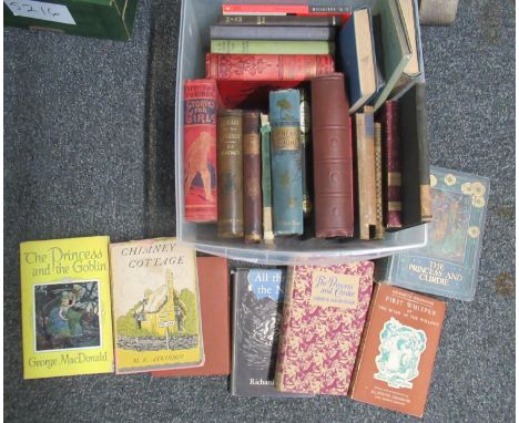 Box of vintage hardback books, some children's: 'First Whisper of the Wind in the Willows' Kenneth Grahame second edition, 'T