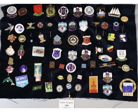 Collection of enamel badges, to include: 'Jones Balers', 'BP Aviation Fuel', 'HMS Baltic', 'STA Schooners' etc.  (B.P. 21% + 