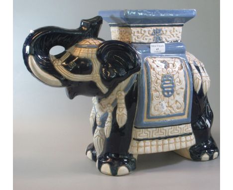 Modern ceramic Chinese design conservatory seat or jardiniere in the form of an elephant. (B.P. 21% + VAT)&nbsp; &nbsp; &nbsp