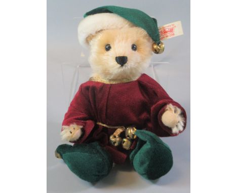 Modern Steiff teddy bear, 'Santa's Elf' beige, 20cm in original box with COA.   (B.P. 21% + VAT) 